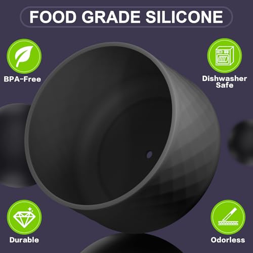 Silicone Boot for Owala 32 oz Water Bottle - Black Anti-Slip Sleeve