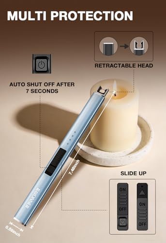 Electric Candle Lighter - USB Rechargeable Plasma Arc - Sierra Blue