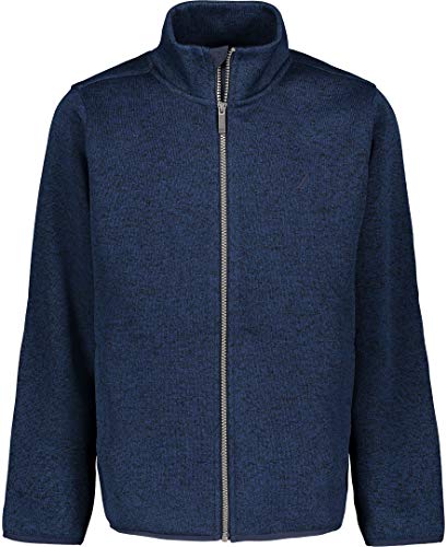 Boys' Full Zip Fleece Jacket with Kangaroo Pockets - Navy Heather