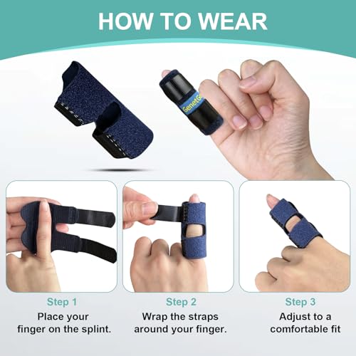 Small Trigger Finger Splint - 2 Pack for Pinkie Finger - Blue