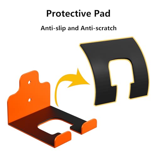 Garage Organizer Trimmer Rack, Garden Power Tool Hanger Weed Whackers Holder Wall Mounted for Grass Trimmer, Hedge Trimmer, Garage Trimmer, Garden Tools,2 Pack(Orange)