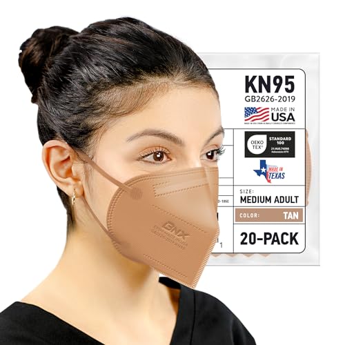 BNX KN95 Face Masks Made in USA (Adult Large, Adult Medium, Kids Small) (Earloop) (Model: E95/E95M/E95S)