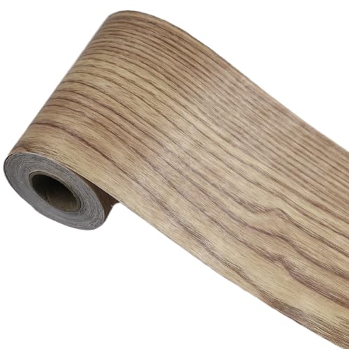 10M Wood Grain Removable Waterproof Border Wall Decor Removable Self Adhesive Kitchen Bathroom Tiles Sticker Peel and Stick Wallpaper 4x390 Inch (Walnut)