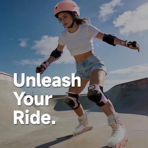 Skating Protective Gear Set - Helmet, Knee Pads, Elbow Pads & Wrist Guards - Pink