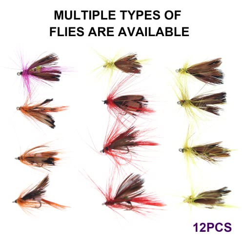 Floating Dry Fly Fishing Lures - 12pcs Butterfly Shaped Fly Kit