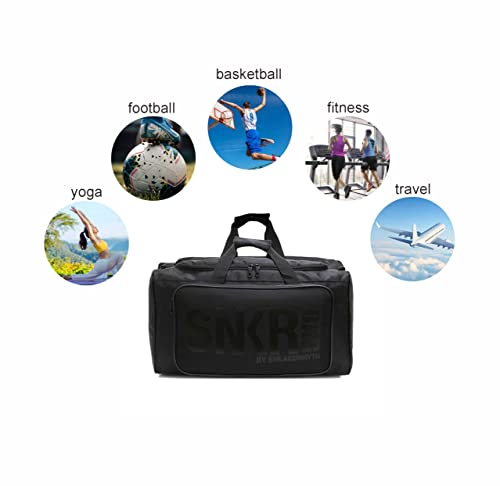 Dawbun Red Multifunctional Sneaker Travel Duffle Bag for Men with 3 Adjustable Compartments