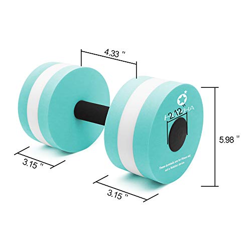 Aquatic Exercise Dumbbells - 2 Pcs EVA Foam Pool Weights - Cyan