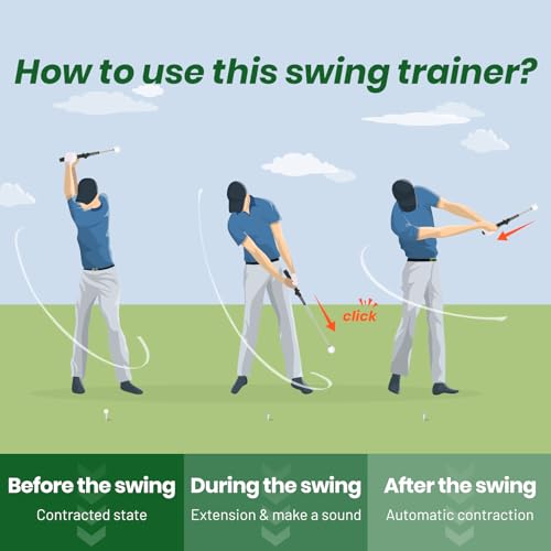 Retractable Golf Swing Trainer for Right-Handed Golfers - 5-in-1 Training Aid