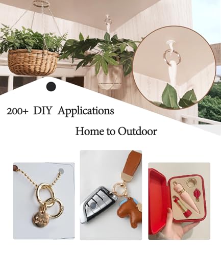 Metal Spring O Rings - 12Pcs Gold Carabiner Clips, 1 Inch & 0.75 Inch