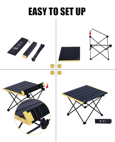 iClimb Nature Large Ultralight Folding Camping Table - Compact & Waterproof