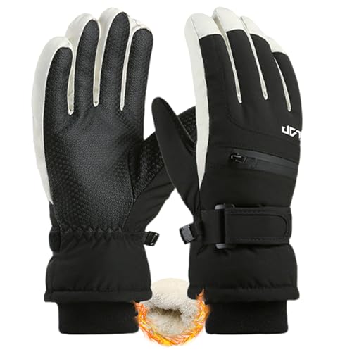 Youth Waterproof Winter Ski Gloves - Black, Size S (9.8x4.3in)