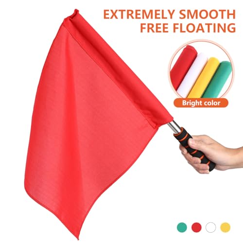 High Visibility Referee Flag Set with Stainless Steel Poles - 17.7"x14.2"