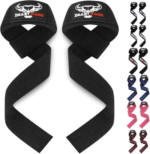 Lifting Wrist Straps - Padded Neoprene Grip for Weightlifting - Black