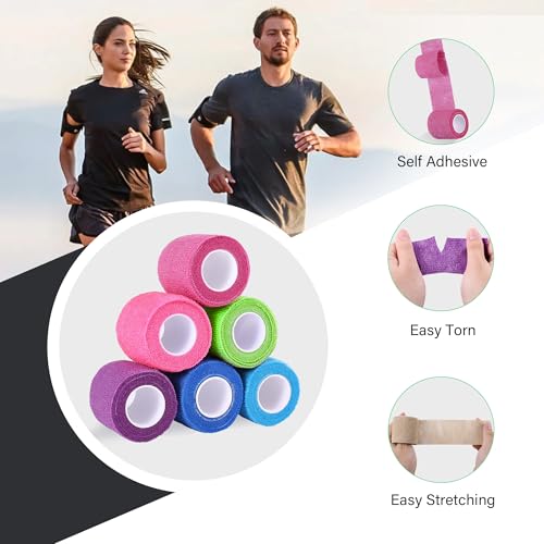 Self-Adherent Cohesive Bandages 2" x 5 Yards - 6 Color Pack
