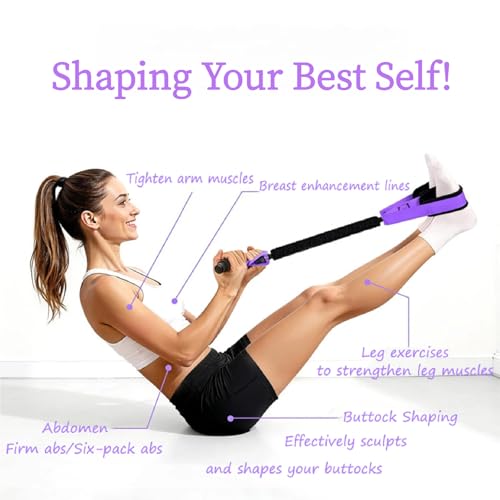Pink 55lbs Multifunctional Resistance Bands with Pedals & Handles