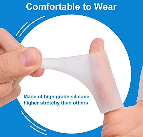 Sumifun 5 Pair (10 pcs) Gel Finger Sleeves for Thumb, Trigger Finger, Arthritis, Eczema, Hand Protection