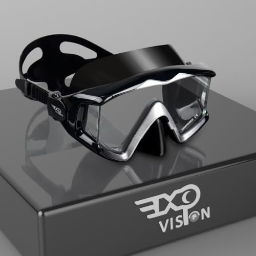 Adult Pano 3 Tempered Glass Scuba Diving Mask - Black