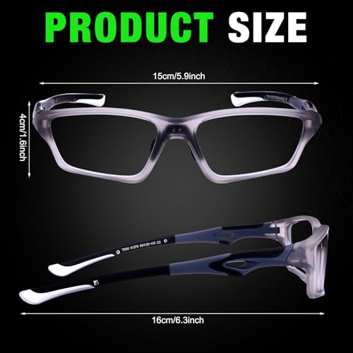 Lensless Pickleball Glasses Set - Gray Sport Goggles with Hard Case