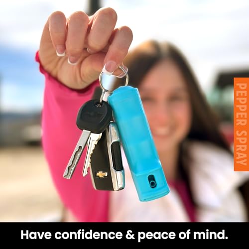 Pepper Spray Keychain - 0.4oz Teal Self Defense Spray