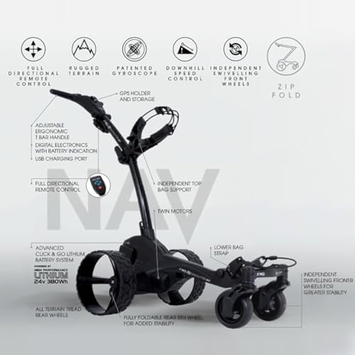 MGI Zip Navigator All-Terrain Electric Golf Caddie with Holders