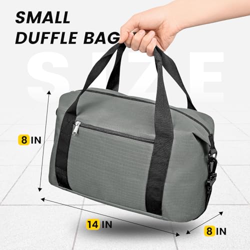 14-Inch Grey Gym Duffle Bag for Travel - Small Size
