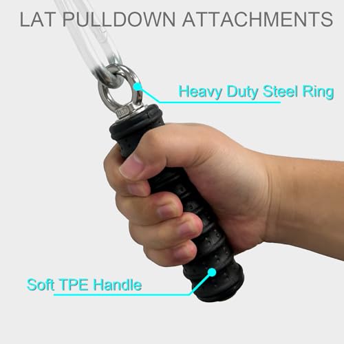 Ergonomic Tricep Rope Pulldown Attachments - Single Handle
