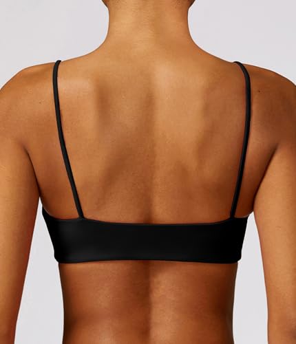 Women's Wirefree Sports Bra with Thin Straps & Removable Pads