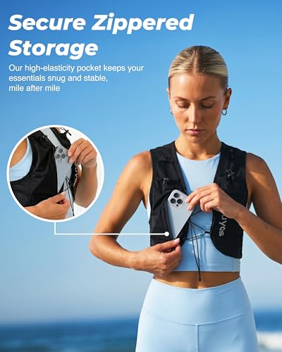 Adjustable Hydration Vest for Running - Black / Medium-Large