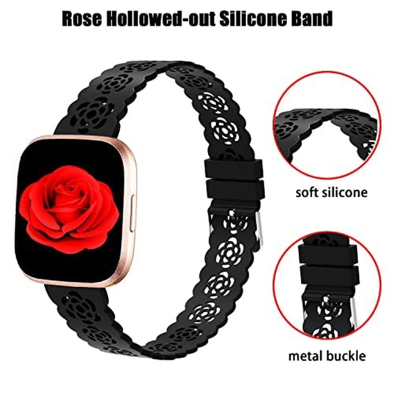 Silicone Bands Compatible with Fitbit Versa 4/Versa 3/Sense 2/Sense, Soft Breathable Replacement Adjustable silicone Wristband Sport Strap for Woman Man 401