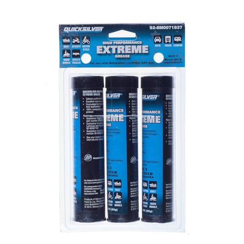 Quicksilver High Performance Marine Grease with PTFE - 3 Oz Cartridge Pack of 3