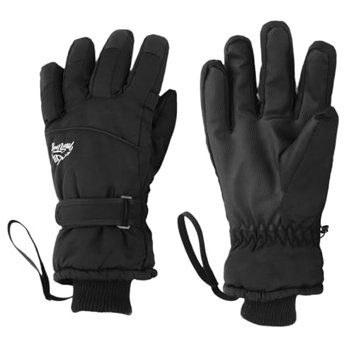 Windproof Thermal Ski Gloves for Women - Black Touchscreen