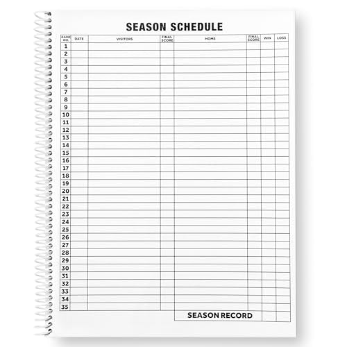 Large Print Baseball & Softball Scorebook - Spiral Bound, 35 Games