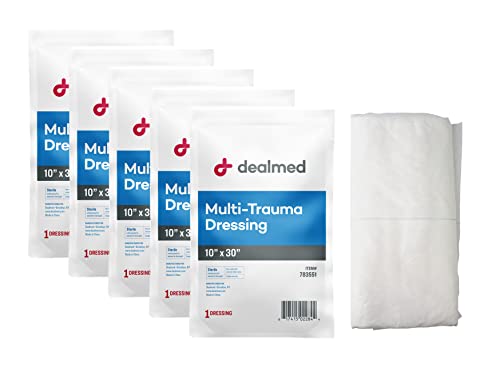 Multi-Trauma Dressing - Sterile Emergency Pad (10" x 30", 5 Count)