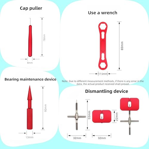 Fishing Reel Repair Kit with Disassembly Wrench and Bearing Tools - Aluminum, Blue