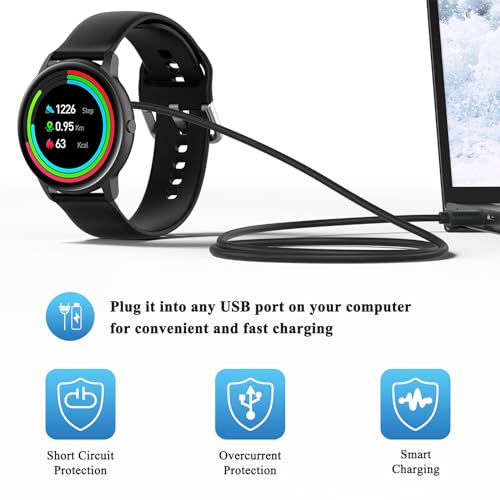 Smart Watch Charger Cable for GloryFit T80 T70 T60 T50 P99 P98 - 3.3FT