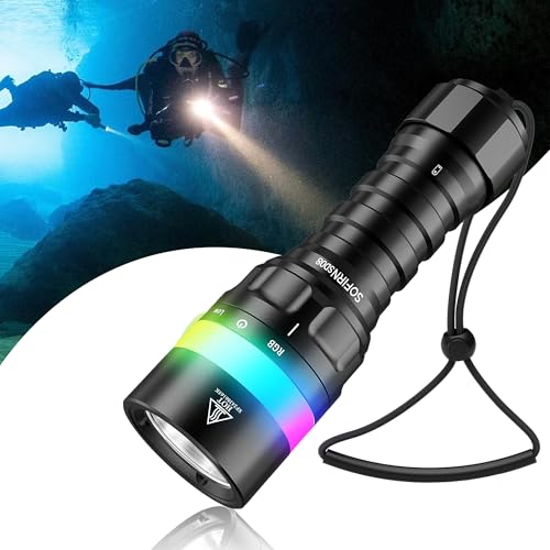 Sofirn SD08 3200lm Dive Light – IPX8 Waterproof Underwater Torch with RGB Ring, 100m Depth