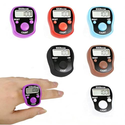 Digital Tally Counter Clicker - 6 Pack with LED Display