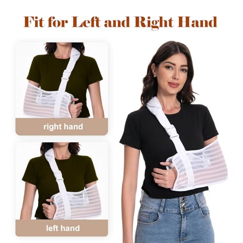 Breathable Arm Sling with Cushioned Shoulder Pad - Reversible Mesh Brace