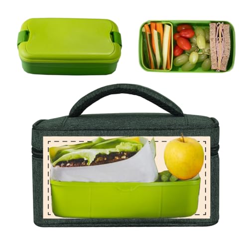 Insulated Mini Lunch Bag - Portable 4.2L Black for Work