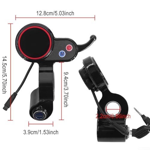 Cloudpower H5 Electric Scooter LCD Display Panel with Thumb Throttle – Speedometer & Battery Monitor
