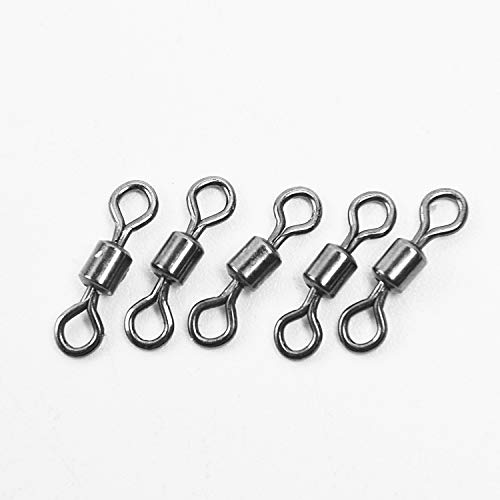 Micro Fishing Swivels, Stainless Steel Ball Bearing Connector - 30lb Black
