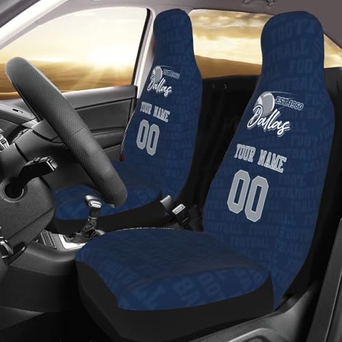 Personalized Car Seat Covers - Custom Name & Number - Dallas