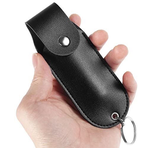 Pepper Spray Pouch - Mini PU Leather Holster with Keychain