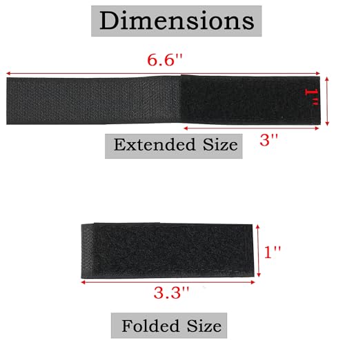 Molle Hook and Loop Panel Straps - 3" x 1" - Black (4 Pack)