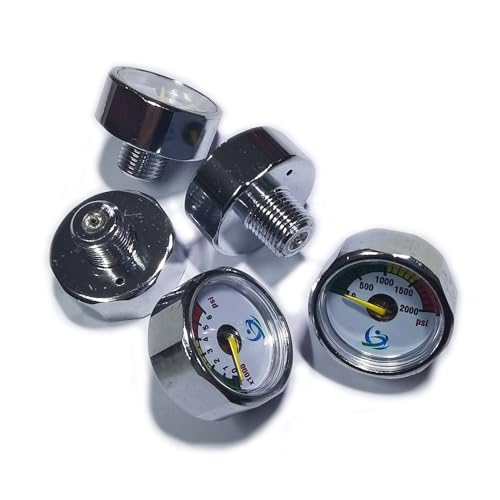 1 Inch Pressure Gauge - 1/8NPT, 6000psi for Paintball & Diving