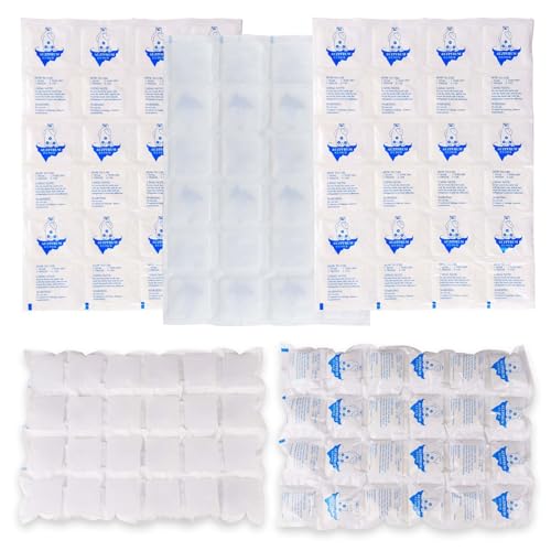 AUZPFRUM Reusable Ice Packs Sheets 5x24 Small Ice Cells for Cooler, Lunch Bags, Insulated Boxes (White)