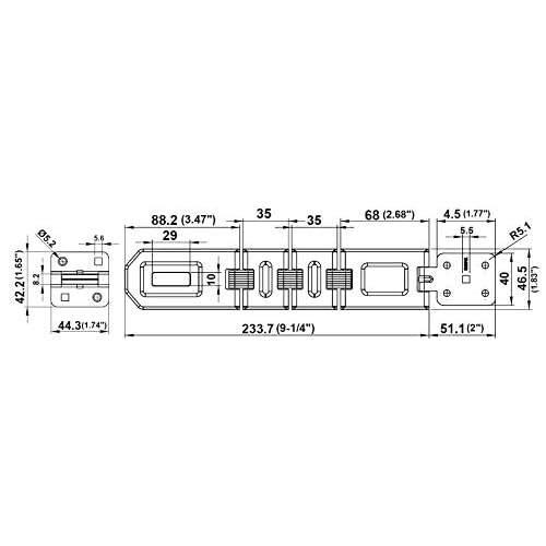 QCAA Extra Heavy Duty Concealed Safety Hasp, Flexible Link, with Hardened Staple, 9" Triple Flexible, Black Coated, 1 Pack