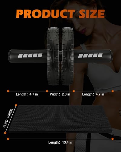 Ab Roller Wheel with Knee Pad - Full Body Core Trainer for Home Gym