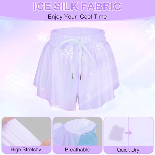 Flowy Athletic Shorts and Sparkle Skirt for Girls - White, 9-10 Years