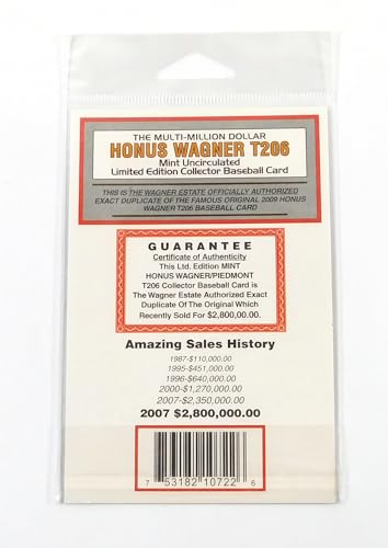 Honus Wagner T206 Replica Baseball Card - Limited Edition